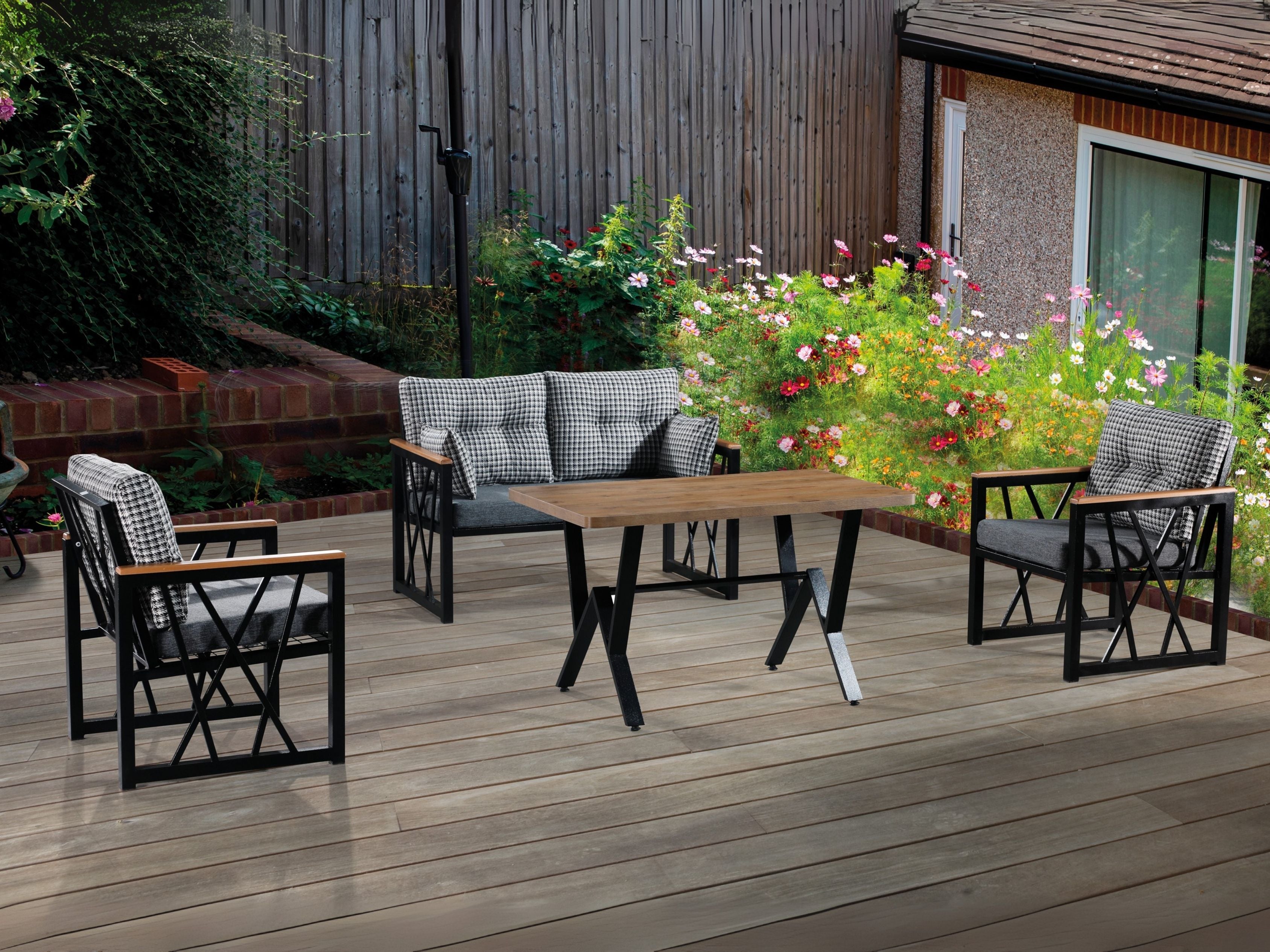 Açelya Metal Bahçe Mobilyası Takımı(Bahçe,Balkon,Cafe,Ofis)